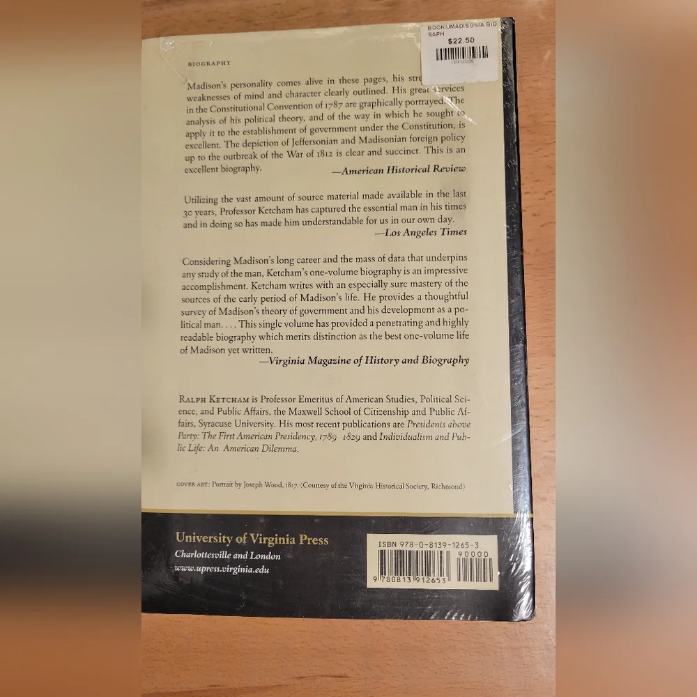NWT James Madison A Biography by Ralph Ketcham First Edition Paperback 1990 - Picture 5 of 5